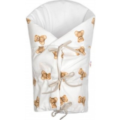 Baby Nellys Klasická retro zavinovačka šněrovací s výplní Míša bílá s potiskem – Sleviste.cz