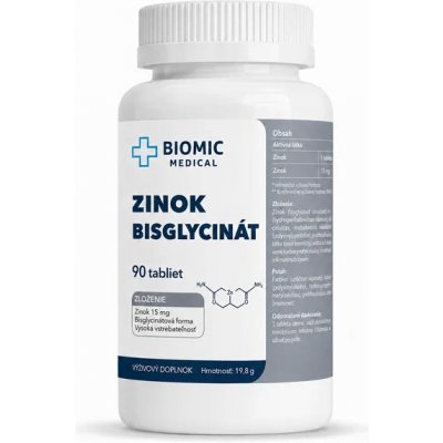 BIOMIC MEDICAL Zinek bisglycinát 90 tablet – Hledejceny.cz