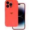 Pouzdro a kryt na mobilní telefon Apple Vennus Silikonové se srdíčkem Iphone 13 Pro design 1 coral