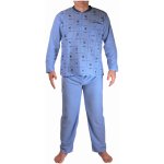 Karel 3F-785-27 pánské pyžamo dlouhé froté sv.modré – Zboží Dáma