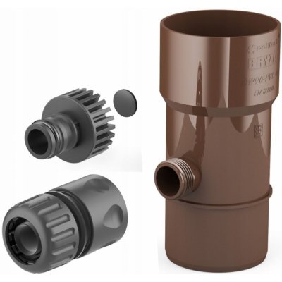Bryza Sběrač dešťové vody Ø 110 mm se závitem 1" RAL 8017 hnědý – Zbozi.Blesk.cz