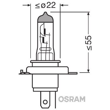 Osram Night Breaker Laser H4 P43t 12V 60/55W 64193NL-HCB