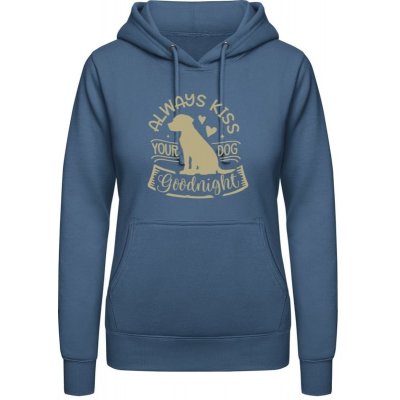 AWDis Hoodie mikina Design Always kiss your dog Letecká modrá – Zboží Dáma