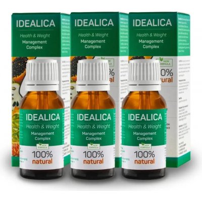 Idealica pro detoxikaci a hubnutí s výtažky z tumeriku grifonku a lotosového listu SET 3 x 20 ml