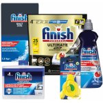 Finish Starter pack Ultimate Plus All in 1 kapsle do myčky 25 ks Citron + Sůl 1,5 kg + Leštidlo 400 ml + Osvěžovač Čistič myčky 250 ml – Zboží Dáma