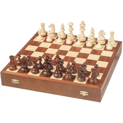 Dřevěný šachový set BamBoo s figurkami - mahagon – Zboží Živě