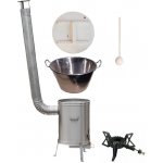 Perfect Home kotel na zabijačku nerez 1,2 mm 100 l, Perfect Home kotlina nerez 60 cm INOX, poklice Dřevo, KEMPER hořák 7 kW PB a vařečka dřevo 80 cm SMREK – Zboží Mobilmania