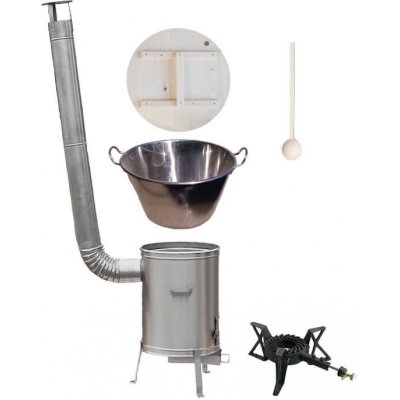 Perfect Home kotel na zabijačku nerez 1,2 mm 100 l, Perfect Home kotlina nerez 60 cm INOX, poklice Dřevo, KEMPER hořák 7 kW PB a vařečka dřevo 80 cm SMREK – Zboží Mobilmania