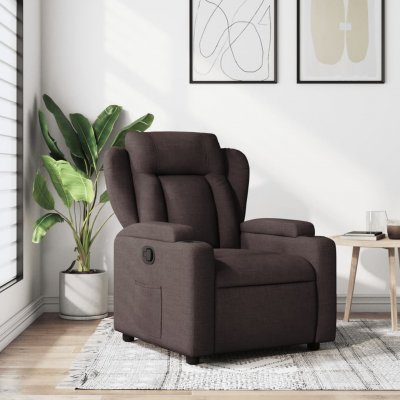 Shumee elektrické masážní polohovací křeslo tmavě hnědé textil – Zboží Dáma