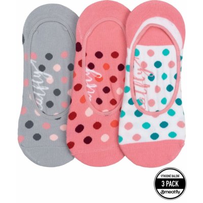 Meatfly ponožky Low Socks Triple Pack White / Pink Růžová