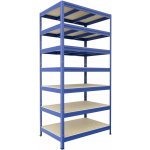 Biedrax Regál do domácnosti 60 x 90 x 210 cm, modrý, 7 polic OSB 10 mm, nosnost 300 kg na polici – Sleviste.cz