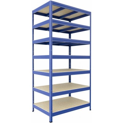 Biedrax Regál do domácnosti 60 x 90 x 210 cm, modrý, 7 polic OSB 10 mm, nosnost 300 kg na polici – Sleviste.cz