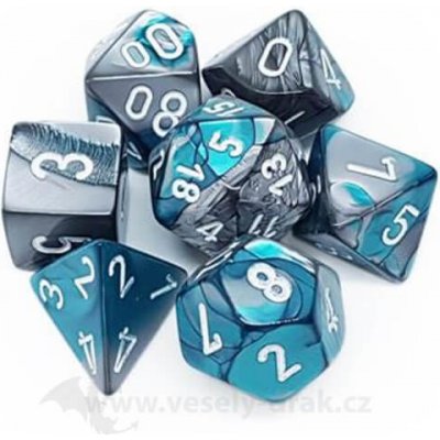 Chessex Sada kostek Chessex Opaque Polyhedral 7-Die Set Steel-Teal with White