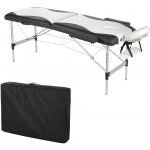 Melko Masážní stůl Melko 2 zónová terapeutická lavice kosmetický hliníkový rám černá / bílá