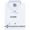 Pánská Košile AMJ pánská bavlněná košile dlouhý rukáv prodloužená délka VDBPR1323 modře vzorovaná bílá
