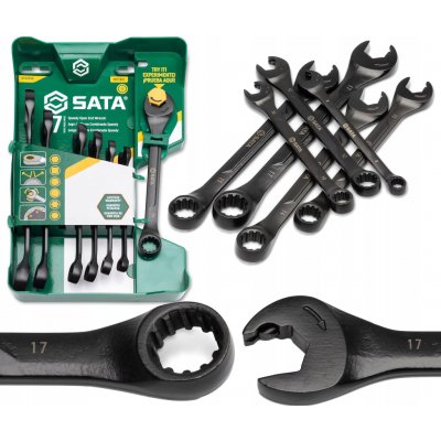 Sata Tools Očkoploché ráčnové klíče X6 8 ÷ 17 mm černé Sada 7 dílů ST47530 – Hledejceny.cz