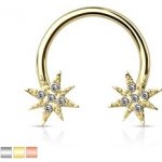 Piercingate podkova s hvězdičkami PPO00101 čirá – Zboží Dáma