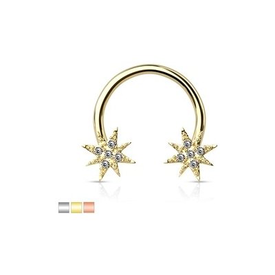 Piercingate podkova s hvězdičkami PPO00101 čirá – Zboží Dáma