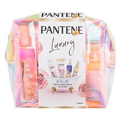 Pantene PRO-V Luxury Me Time Kit : šampon Lift'N'Volume 300 ml + kondicionér Lift'N'Volume 200 ml + kondicionér ve spreji Volume SOS 150 ml + olej na vlasy 7in1 Oil 100 ml + kosmetická taštička pro že – Zboží Mobilmania