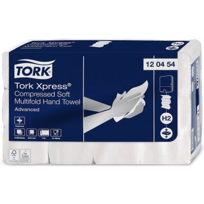 Tork Xpress Multifold, H2, 2 vrstvy, 12 x 200 ks, 2400 útržků, 120454 – Zboží Mobilmania