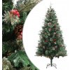 Vánoční stromek zahrada-XL Vánoční stromek se šiškami zelený 225 cm PVC a PE