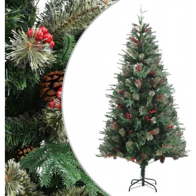 zahrada-XL Vánoční stromek se šiškami zelený 225 cm PVC a PE