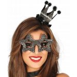 Guirca Silvestrovský set Brýle a korunka černo-zlatá – Zboží Dáma