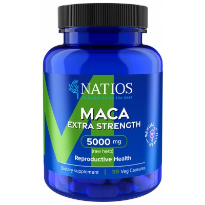 Natios Maca Extract, 5000 mg Extra Strength, 90 veganských kapslí – Hledejceny.cz