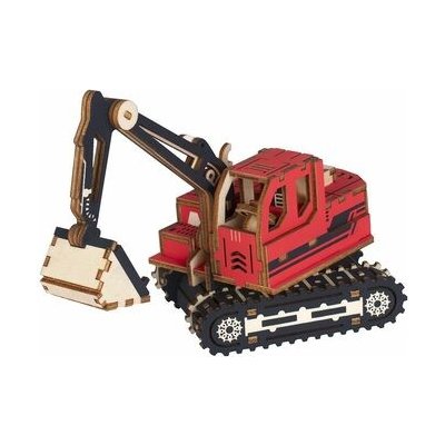 Woodcraft Dřevěné 3D puzzle Rypadlo červená, 168 ks – Zboží Dáma