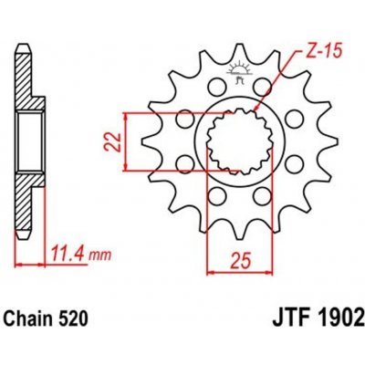 JT Sprockets JTF 1902-15RB