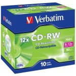 1/17 Verbatim CD-RW 700MB 8-12x, jewel, 10ks (43148) – Hledejceny.cz