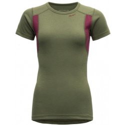 Dámské sportovní tričko Devold dámské triko s krátkým rukávem Hiking Woman T Shirt LICHEN/BEETROOT