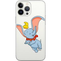 Pouzdro AppleMix DISNEY Apple iPhone 12 / 12 Pro - šťastné Dumbo - gumové - průhledné