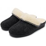 Vlnka dámské vlněné pantofle na klínku tmavě šedá – Zboží Dáma