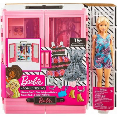 Barbie Fashionistas s šatní skříní a příslušenstvím – Zbozi.Blesk.cz