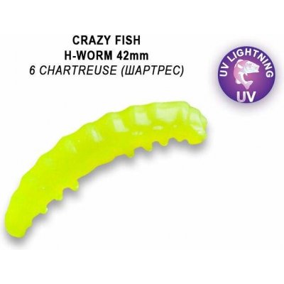 Crazy Fish Trout Baby H-Worm MF Floating 4,2 cm 06 Chartreuse- Sýr 10 ks – Zbozi.Blesk.cz