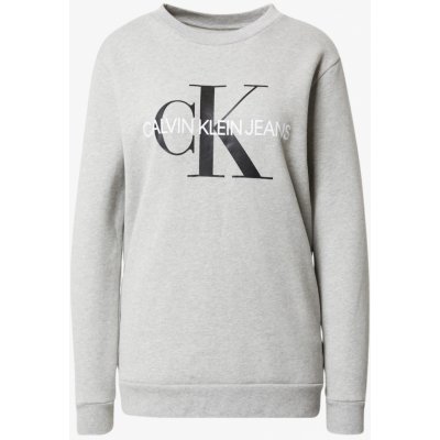 Calvin Klein Jeans CORE MONOGRAM LOGO dámská mikina šedá – Zboží Mobilmania