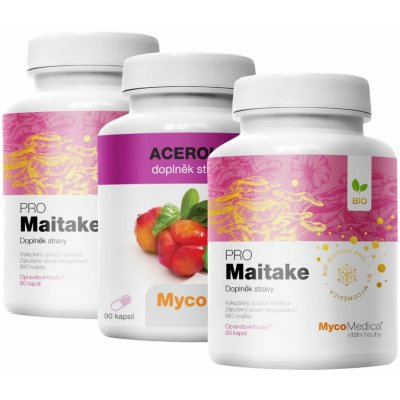 MycoMedica Maitake PRO 2× 90 kapslí + Acerola 90 kapslí – Hledejceny.cz