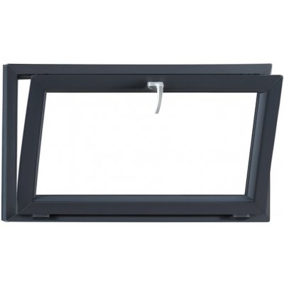 SKLADOVÁ-OKNA.cz Jednokřídlé plastové okno sklepní 1400x600 mm, antracit / bílé, dvojsklo, výklopné – Hledejceny.cz