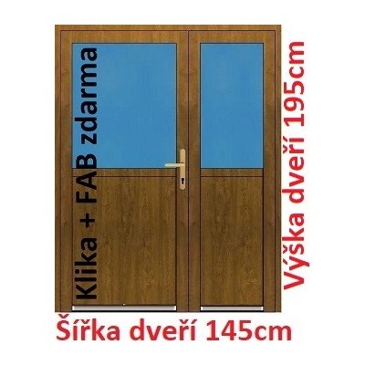Soft Dvoukřídlé vchodové plastové 1/2 sklo bílá 145 x 195 cm – Hledejceny.cz