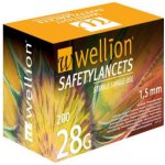 Wellion safety lancets 28G jednoráz. bezp. jeh. 100 ks – Zboží Dáma