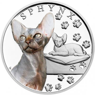 Česká mincovna Stříbrná mince Plemena koček Sphynx proof 1 oz – Zboží Dáma