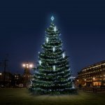 DECOLED LED světelná sada na vánoční stromy vysoké 12-14 m ledová bílá s padajícím sněhem – Hledejceny.cz