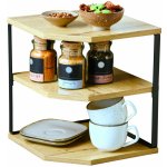 Kesper Rohová kuchyňská police se třemi policemi, 26 x 28 cm hnědý – Hledejceny.cz