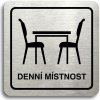 Piktogram Accept Piktogram "denní místnost" (80 × 80 mm) (stříbrná tabulka - černý tisk)