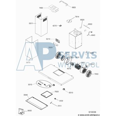 Whirlpool 482000022194 Panel ovladací digestoře