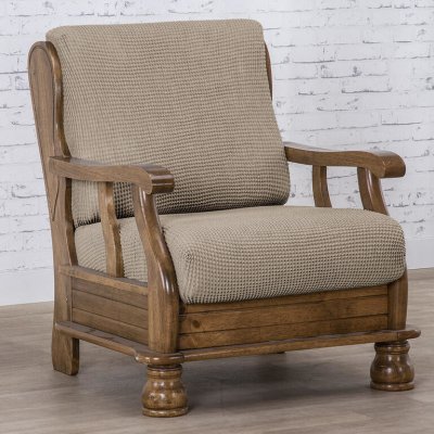 Nueva Textura potah na křeslo s dřevěnými rukojeťmi Niagara oříškový 50 - 80 cm – Zboží Mobilmania