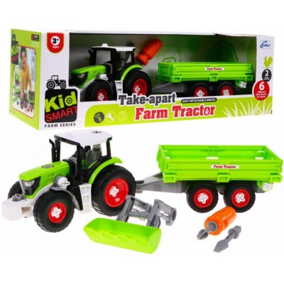 Majlo Toys dětský šroubovací traktor s vlečkou Farm Tractor