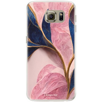 Pouzdro iSaprio - Pink Blue Leaves - Samsung Galaxy S6 Edge