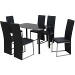 vidaXL Sedmidílný černý – Zboží Dáma